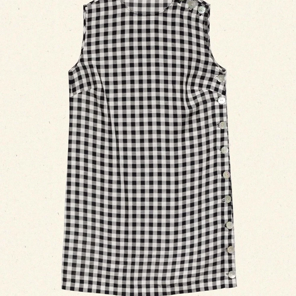 Doen CORALIE DRESS in BLACK MARILYN GINGHAM - Picture 3 of 6